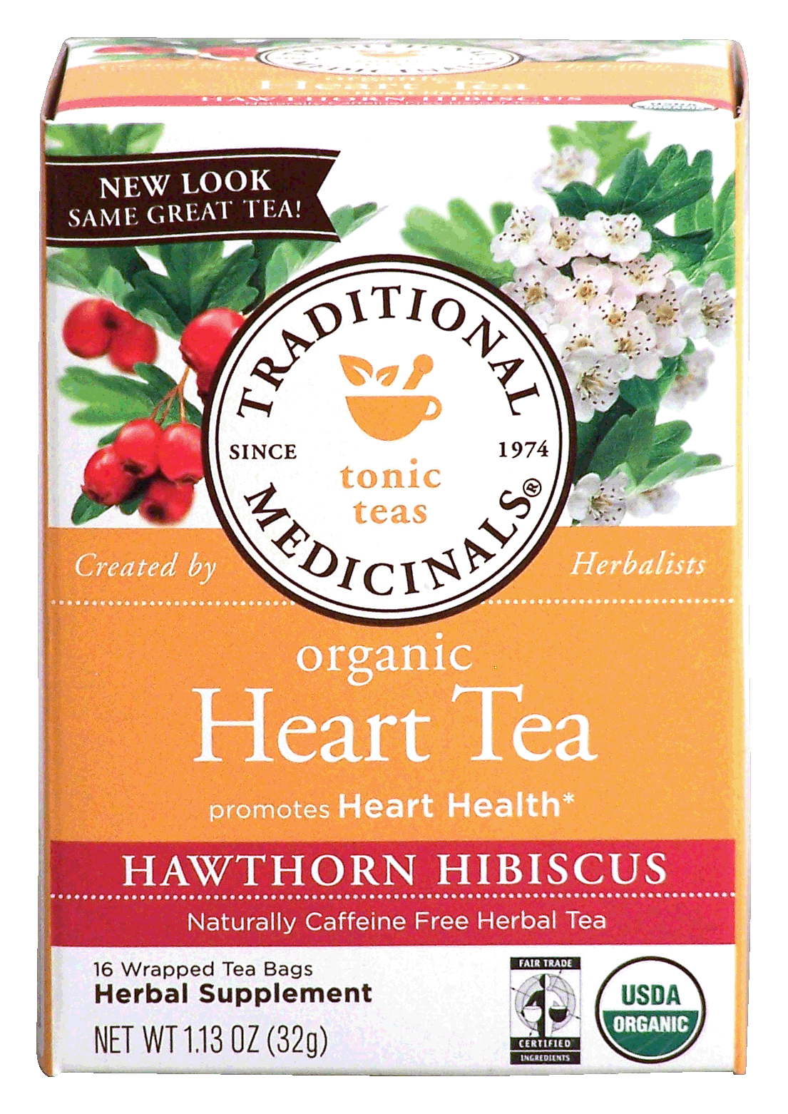 Traditional Medicinals tonic teas organic Heart Tea, hawthorn hibiscus herbal supplement, 16-bags Full-Size Picture